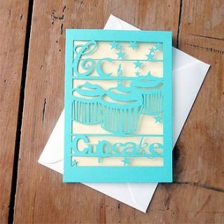 'c is for cupcake' laser cut card by pogofandango