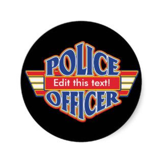 Custom Police Officer Round Stickers