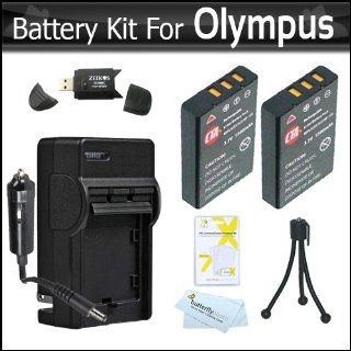 2 Pack Battery And Charger Kit For Olympus VR 340, SZ 12, XZ 1 SZ 10 SZ 20 SZ 30MR SP 800UZ SP 810UZ SZ 11 SZ 31MR iHS SZ 16 iHS SZ 15 TG 830 iHS TG 630 iHS, TG 850 iHS Digital Camera Includes 2 Extended (1000maH) Replacement LI 50B Batteries + Charger ++ 