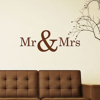 'mr & mrs' wall art quote by mirrorin