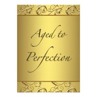 Gold Swirl Aged to Perfection Birthday Party Card