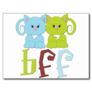 BFF Best Friends Forever Cats Post Cards