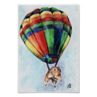 Balloon Ride (Hamster) Poster Print