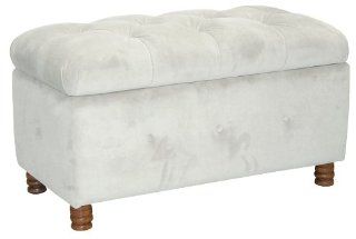 Skyline Furniture Nicollet Tufted Storage Bench in Velvet White  
