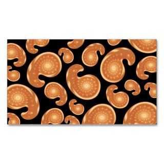 Orange and Black Paisley Pattern Business Cards