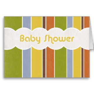 Baby Shower   Stripes Greeting Cards