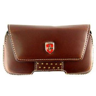 Authentic **SWISS ARMY** Leatherware iPhone 4S Carrying Case Brown + Live * Laugh * Love VG Wrist Band Cell Phones & Accessories