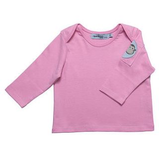 baby's organic long sleeve tee in rose pink by monkey + bob