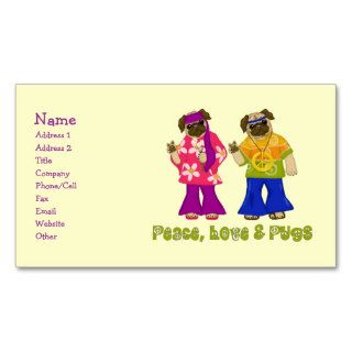 Peace Love and Pugs Business Cards