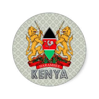 Kenya Coat of Arms Round Sticker