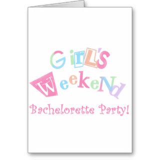 Cool Text Girls Weekend Bachelorette Party Greeting Card
