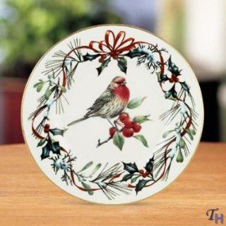 Lenox Winter Greetings 9 Downey Woodpecker, House Finch Accent Plate Kitchen & Dining