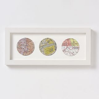 bespoke map circle trio by bombus