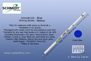 Schmidt 635 Mini D1 Refill 5 Pack   Blue  Pen Refills 