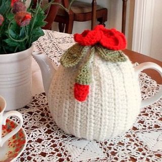 handmade poppy tea cosy by cookie crochet