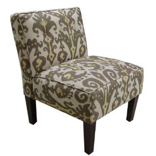 Skyline Furniture South Holland Button Armless Chair in Marakesh Graphite   Oversized Chairs