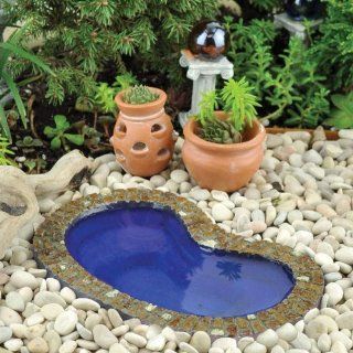 Janit Calvo's Kidney shape Miniature Fairy Garden Garden Pond, Small 5.5" L  Pond Decor  Patio, Lawn & Garden