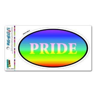 Pride Rainbow Gay Lesbian   Euro Oval MAG NEATO'STM Automotive Car Refrigerator Locker Vinyl Magnet Automotive