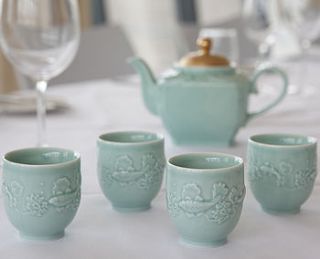 set of four golden carp cups by alison appleton