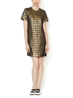 Quilted Lamé Shift Dress by Anna Sui