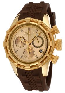 Invicta 14782  Watches,Womens Bolt Chronograph Gold Tone Dial Brown Silicone, Chronograph Invicta Quartz Watches