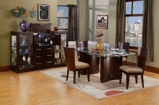Shop Alpine Furniture Embarcadero   639 21   Dining Table with 10MM Glass Top at the  Furniture Store. Find the latest styles with the lowest prices from Alpine Furniture