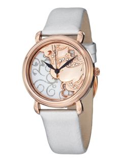 Womens Rose Gold & Crystal Heart Watch by Stuhrling Original
