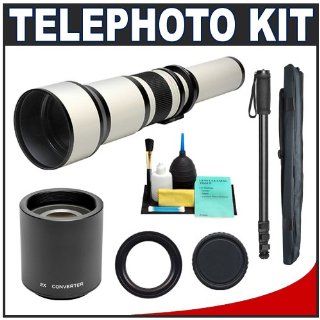 Phoenix 650 1300mm Super Telephoto Zoom Lens with 2x Teleconverter, 67 Inches Monopod Kit for Nikon Digital SLR Cameras  Digital Slr Camera Lenses  Camera & Photo
