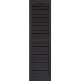 Vantage 2 Pack Black Louvered Vinyl Exterior Shutters (Common 50.625 in x 13.875 in; Actual 50.625 in x 13.875 in)