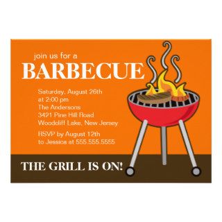 The Grill Is On Barbecue Party invitation