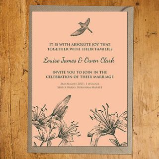 vintage bird wedding stationery by russet and gray