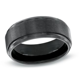 Mens 9.0mm Black Titanium Comfort Fit Wedding Band   Size 10   Zales