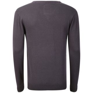 Crosshatch Mens Veeter V Neck Knitted Jumper   Asphalt      Mens Clothing