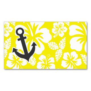 Cadmium Yellow Tropical Hibiscus; Anchor Business Card Template