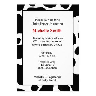 Cow Print Baby Shower Invitations