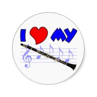 Clarinet Love Round Stickers