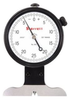 Starrett 643JZ 643 Series Dial Depth Gauge, Indicator Type, 0 0.125" Range, 0.0005" Graduation, With Case, 1 GRAD for first 2 1/2 REVS Accuracy