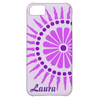 Purple Lavender Sunburst Personalized iPhone 5C Cases
