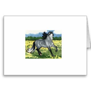 Andalusian Dapple Grey Horse Art Greeting Cards