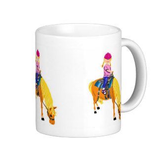 Cute cartoon girl riding horse pony cartoon gifts mug