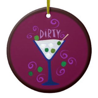 Dark & Dirty Martini Christmas Tree Ornaments