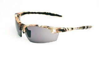 Sawhorse SH654 7496 Anti Fog Protective Safety Glasses, Camouflage Half Frame with Brown Rubber Trim and Smoke Lens   Eye Protection Equipment  