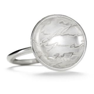silver button diary ring by shona carnegie designs