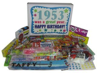 '50s Retro Candy Decade 60th Birthday Gift Box   Nostalgic Candy 1954  Gourmet Candy Gifts  Grocery & Gourmet Food