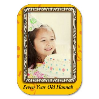 Seven Year Old  Girls Zebra Birthday Photo Cards Business Card