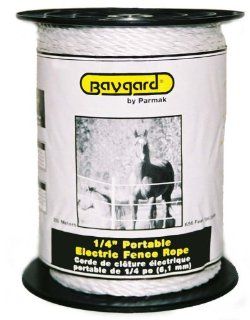Baygard Electric Fence 1/4 Inch White Rope, 656 Feet Model 795  Agricultural Fence Accessories  Patio, Lawn & Garden