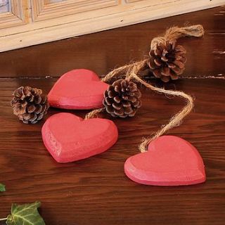 heart and pinecone winter hanging decoration by dibor