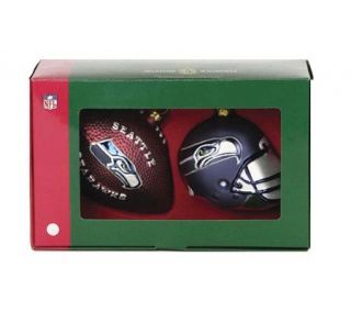 NFL Seattle Seahawks Helmet and Football Ornaments —