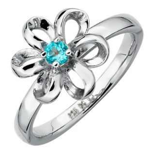 Stackable Expressions™ Polished Three Dimensional Blue Topaz Flower