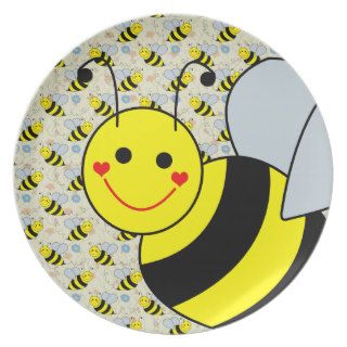 Cute Bumble Bee Dinner Plate